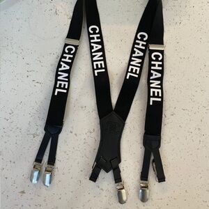 Black and White Logo Suspenders - OUT OF STOCK